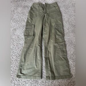 Hollister Green Wide Leg Cargo Pants
